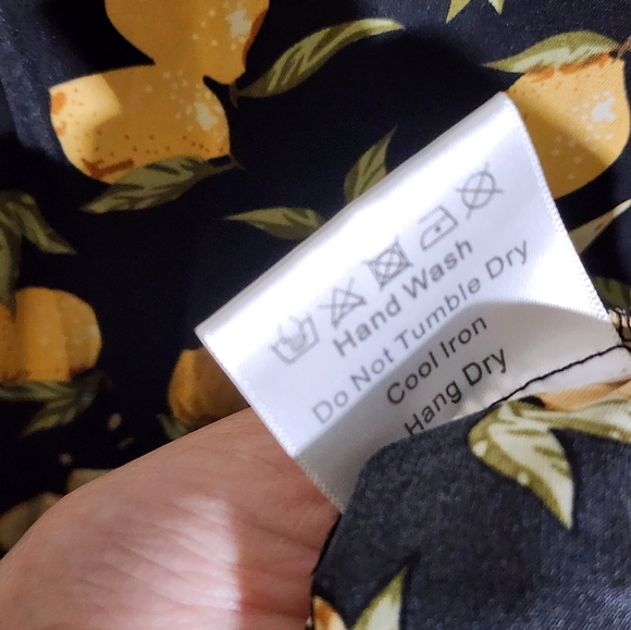 O.P.T Floral Black and Yellow Women's Dress - Picture 7 of 7